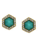 Vince Camuto Faceted Hexagon Stud - Green