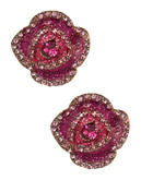Betsey Johnson Rose Stud Earrings - Pink