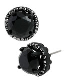 Betsey Johnson Black Out Metal Stud Earring - Black Diamond