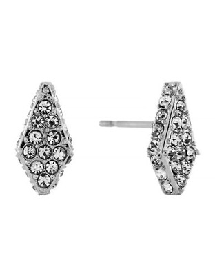 Vince Camuto On Point Pave Items Light rhodium plated base metal Glass Stud Earring - Grey