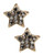 Expression Crystal Star Stud Earrings - Dark Grey