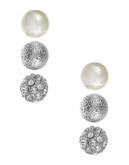 Expression Set of Three Ball Studs - Silver