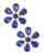 Expression Crystal Flower Stud Earrings - Navy