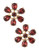 Expression Crystal Flower Stud Earrings - Red