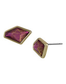 Sam Edelman Fancy Cut Stone Stud Earrings - Pink
