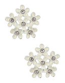 Expression Six Flower Stud Earrings - White