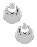 Expression Polished Disc Post Earrings - Silver