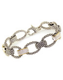 Effy Sterling Silver, 18K Yellow Gold And Diamond Link Bracelet - Diamond