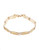 Fine Jewellery 14 K Open Link Polished Satin and Diamond Cut Finish Bracelet - Yellow Gold