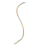 Fine Jewellery 14KT Tri-Colour Gold Link Bracelet - Tri Colour Gold