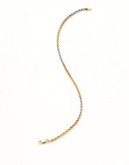 Fine Jewellery 14K Tri Colour Gold Hollow Rope Chain Bracelet - Tri Colour Gold