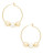 Fine Jewellery Girls 14K Yellow Gold and Pearl Hoop Earrings - PEARL
