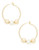 Fine Jewellery Girls 14K Yellow Gold and Pearl Hoop Earrings - Pearl