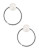 Fine Jewellery Girls 14K White Gold Pearl Hoop Earrings - WHITE
