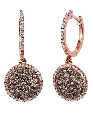 Le Vian Chocolate Diamonds  14K Rose Gold Diamond Earring - Rose Gold