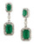 Effy 14K White Gold Diamond And Emerald Earrings - Green Emerald
