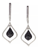 Effy 14k White Gold Diamond Black Diamond  Earrings - Diamond