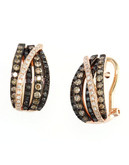 Effy 14K Rose Gold, White, Black And Espresso Diamond Earrings - Diamond