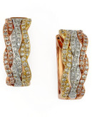 Effy Tri Colour Diamond Earrings - Diamond