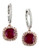 Effy 14K White Rose Gold Diamond Lead Glass Filled Ruby Earrings - Ruby
