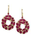 Effy 14K Yellow Gold Diamond Lead Glass Filled Ruby Earrings - Ruby