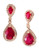 Effy 14K Rose Gold and Diamond Lead Glass Filled Ruby Earrings - Ruby