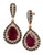 Effy 14K Rose Gold Diamond Espresso Diamond Lead Glass Filled Lead Glass Filled Ruby Earrings - Ruby