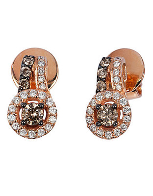 Le Vian Center Stone Collection 14K Rose Gold Diamond Earrings - Rose Gold