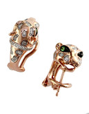 Effy 14K Rose Gold Panther Earrings - Diamond