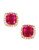 Effy 14K Rose Gold Lead Glass Filled Ruby and Diamond Earrings - Ruby