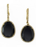 Effy 14k Yellow Gold Diamond and Onyx Earrings - Onyx