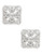 Fine Jewellery 14K Rhodium Plated White Gold Square Diamond Stud Earrings - Diamond