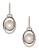 Fine Jewellery Diamond and Pearl Swirl Drop Earrings - WHITE