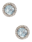 Effy 14K White Gold Diamond Aquamarine Earrings - Aquamarine