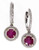 Effy 14k  White and Yellow Gold Diamond Lead and Glass Filled Ruby Earrings - Ruby