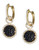 Effy 14K Yellow Gold Diamond Black Diamond Earrings - Black Diamond