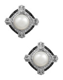 Fine Jewellery Freshwater Pearl and Diamond Earrings - Pearl