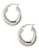 Fine Jewellery 14K White Gold Polished Satin Crossover Hoop Earrings - White Gold