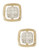 Fine Jewellery 14K Yellow Gold Pave Square Earrings with Border - Diamond