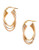 Fine Jewellery 14Kt Tri Colour Gold High Polished Three Tube Oval Shaped Hoops - Tri Colour