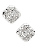 Fine Jewellery 14K Rhodium Plated White Gold Square Diamond Earrings - Diamond