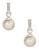 Fine Jewellery Diamond and Pearl Pave Swirl Drop Earrings - White