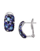 Effy Sterling Silver Multi Sapphire Earrings - Multi Coloured Blue