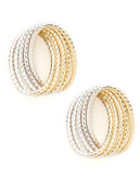 Fine Jewellery 14K Yellow And White Gold Knot Earrings - Two Tone Gold