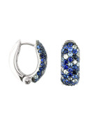 Effy Sterling Silver And Multi Blue Sapphire Hoop Earrings - Sapphire