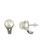 Effy Sterling Silver 18K Yellow Gold And Freshwater Pearl Earrings - Pearl
