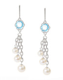 Fine Jewellery Sterling Silver and Pearl Dangle Earrings - Pearl