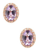 Town & Country 10K Rose Gold Stud Earrings - Purple