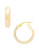Fine Jewellery 14Kt Yellow Gold 20mm Satin Finish And Diamond Cut Hollow Tube Hoops - TWO TONE GOLD