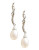 Fine Jewellery 10K White Gold Diamond And Half Drill 8 to 6mm Pearl Earrings - PEARL